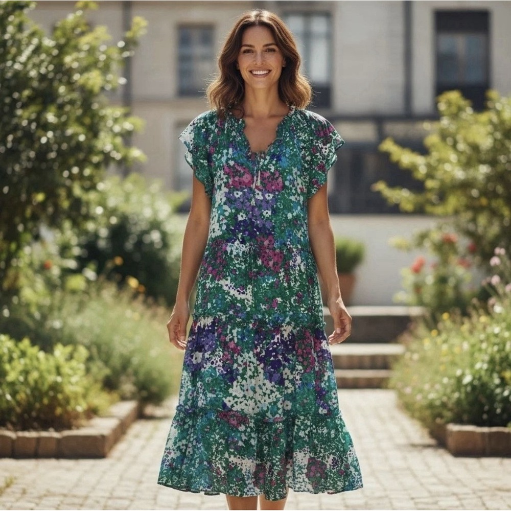 RAILS Juni Gardenia Floral Women Dress Medium Boho Cottage